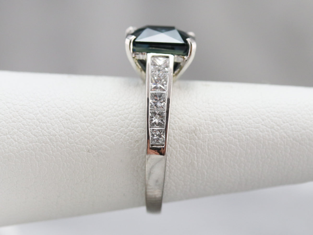 Sapphire and Diamond Engagement Ring