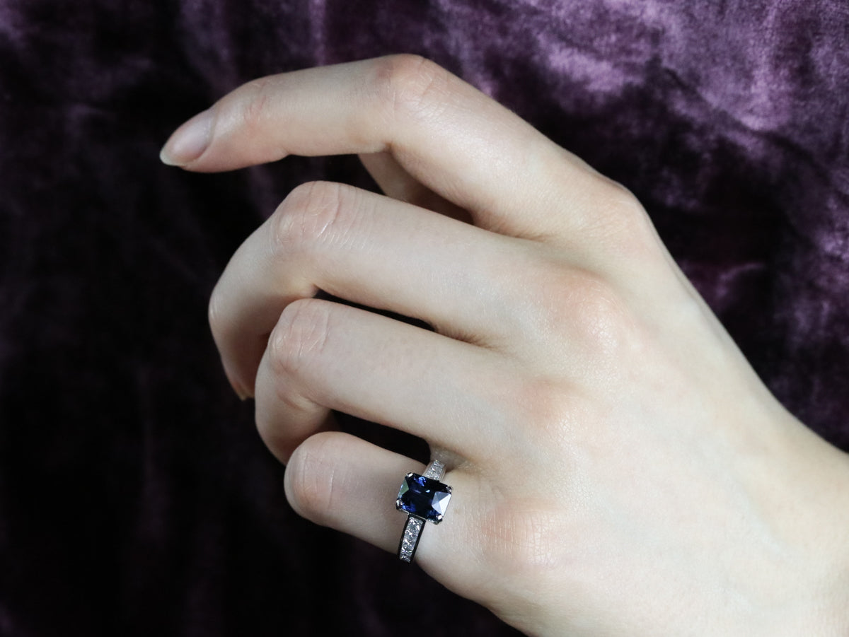 Sapphire and Diamond Engagement Ring