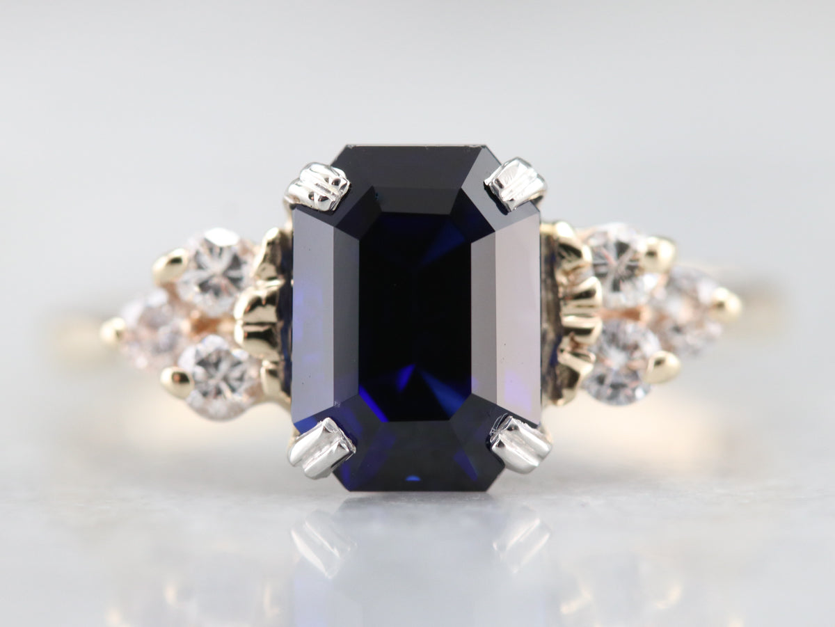 Sapphire and Diamond Engagement Ring