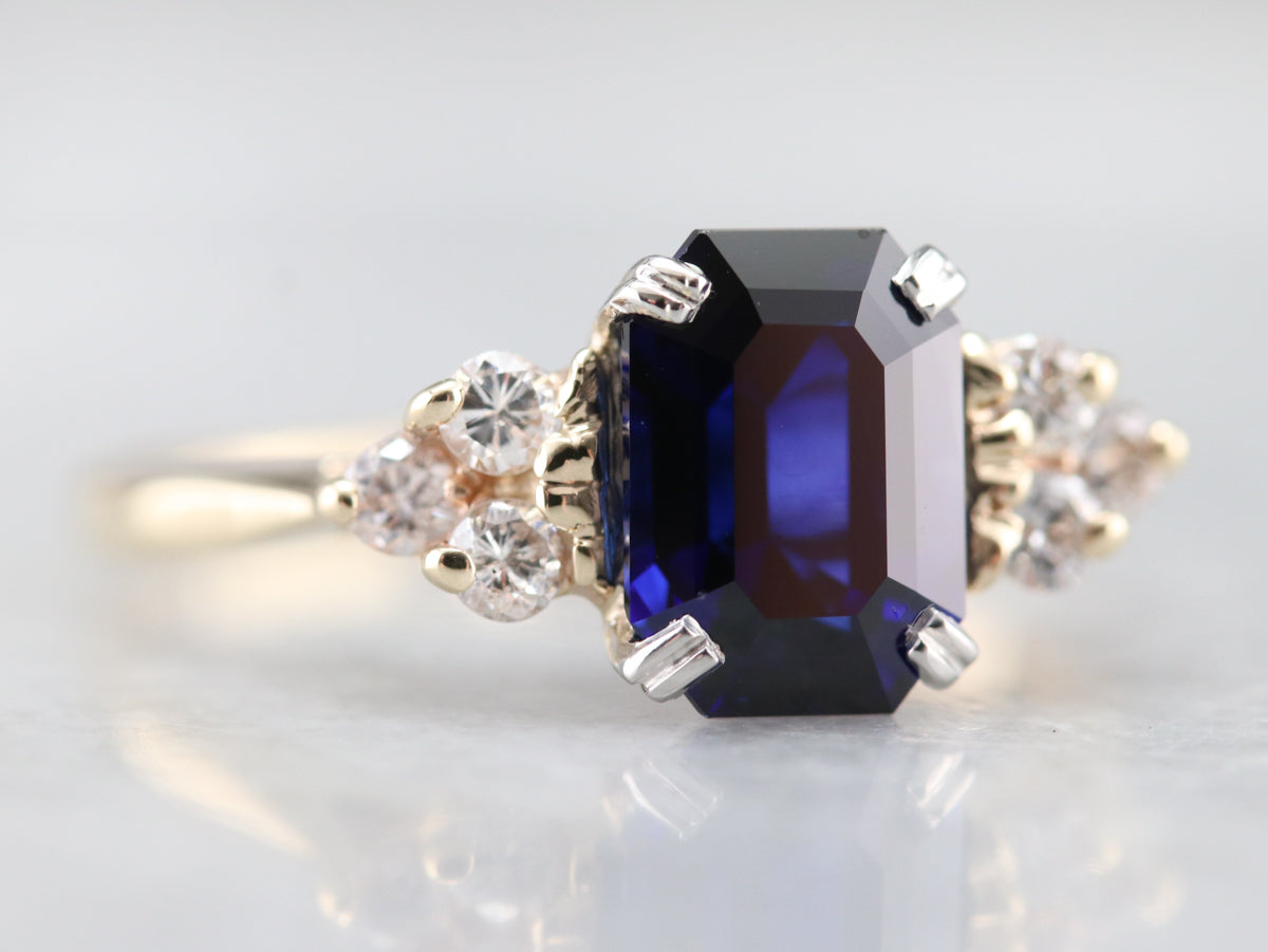 Sapphire and Diamond Engagement Ring