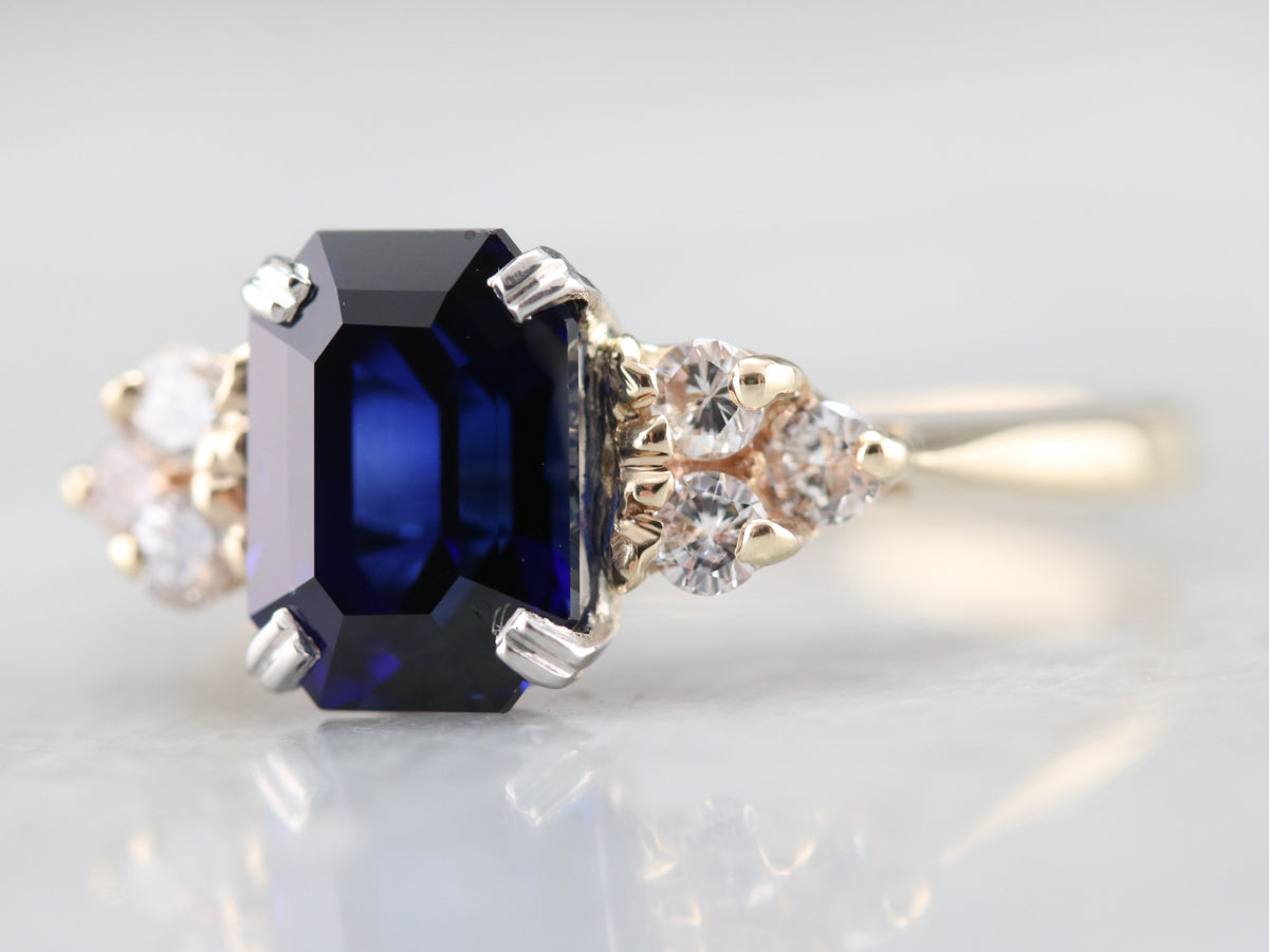 Sapphire and Diamond Engagement Ring