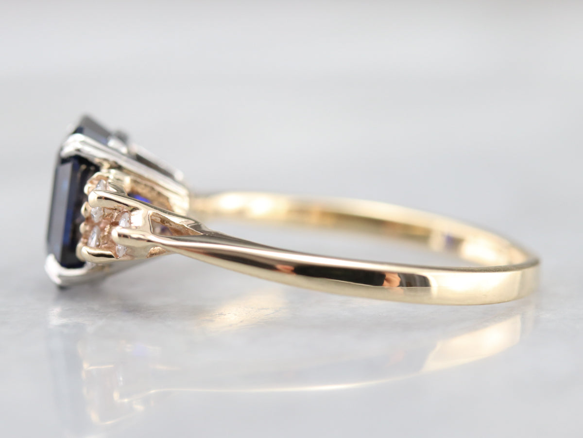 Sapphire and Diamond Engagement Ring