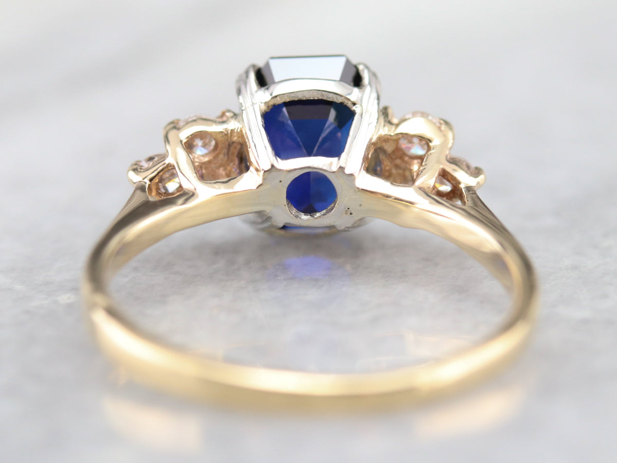 Sapphire and Diamond Engagement Ring