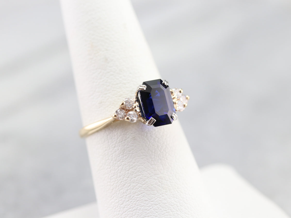 Sapphire and Diamond Engagement Ring