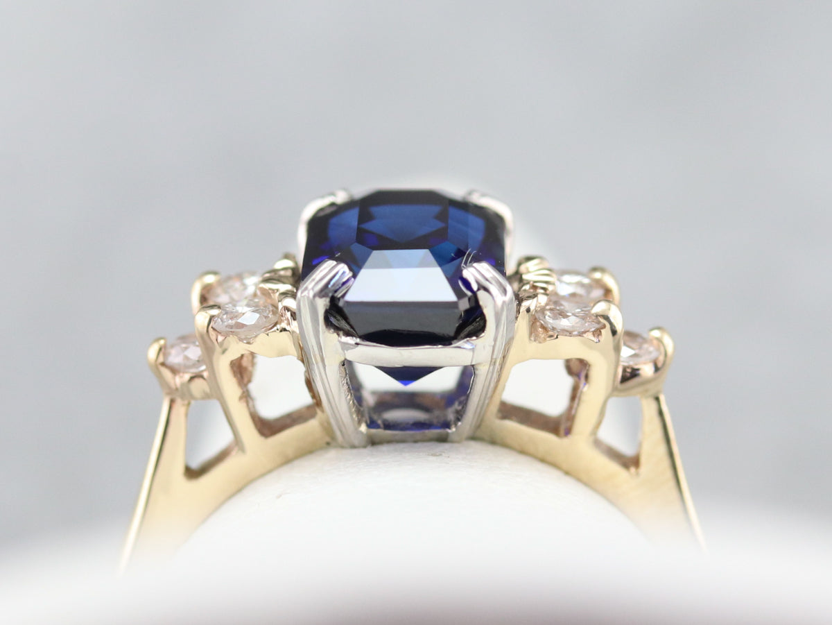 Sapphire and Diamond Engagement Ring