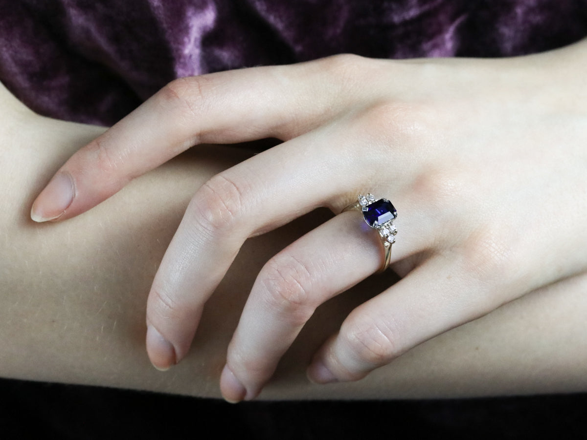 Sapphire and Diamond Engagement Ring