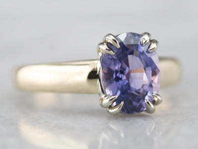 Purple Ceylon Sapphire Solitaire Ring
