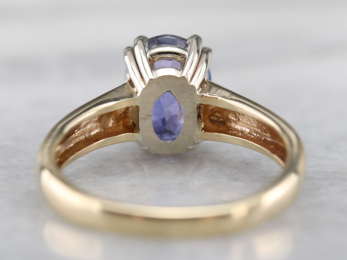 Purple Ceylon Sapphire Solitaire Ring