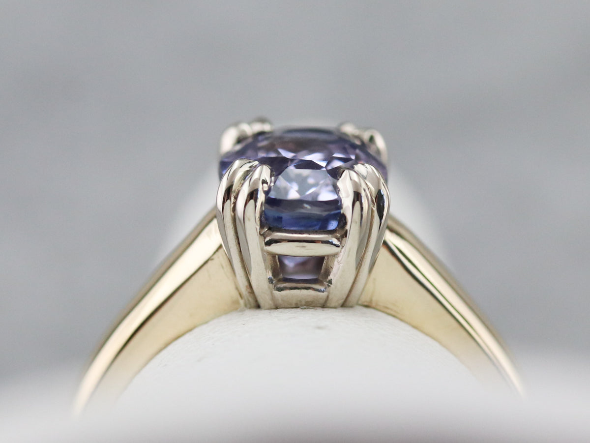 Purple Ceylon Sapphire Solitaire Ring