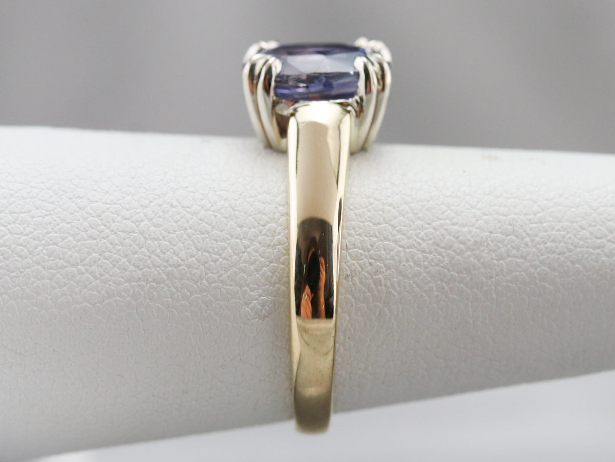 Purple Ceylon Sapphire Solitaire Ring