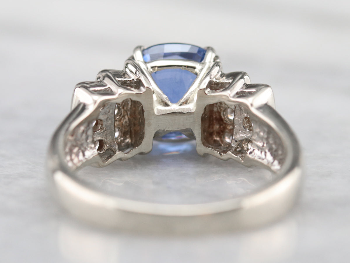 Ceylon Sapphire and Diamond Anniversary Ring