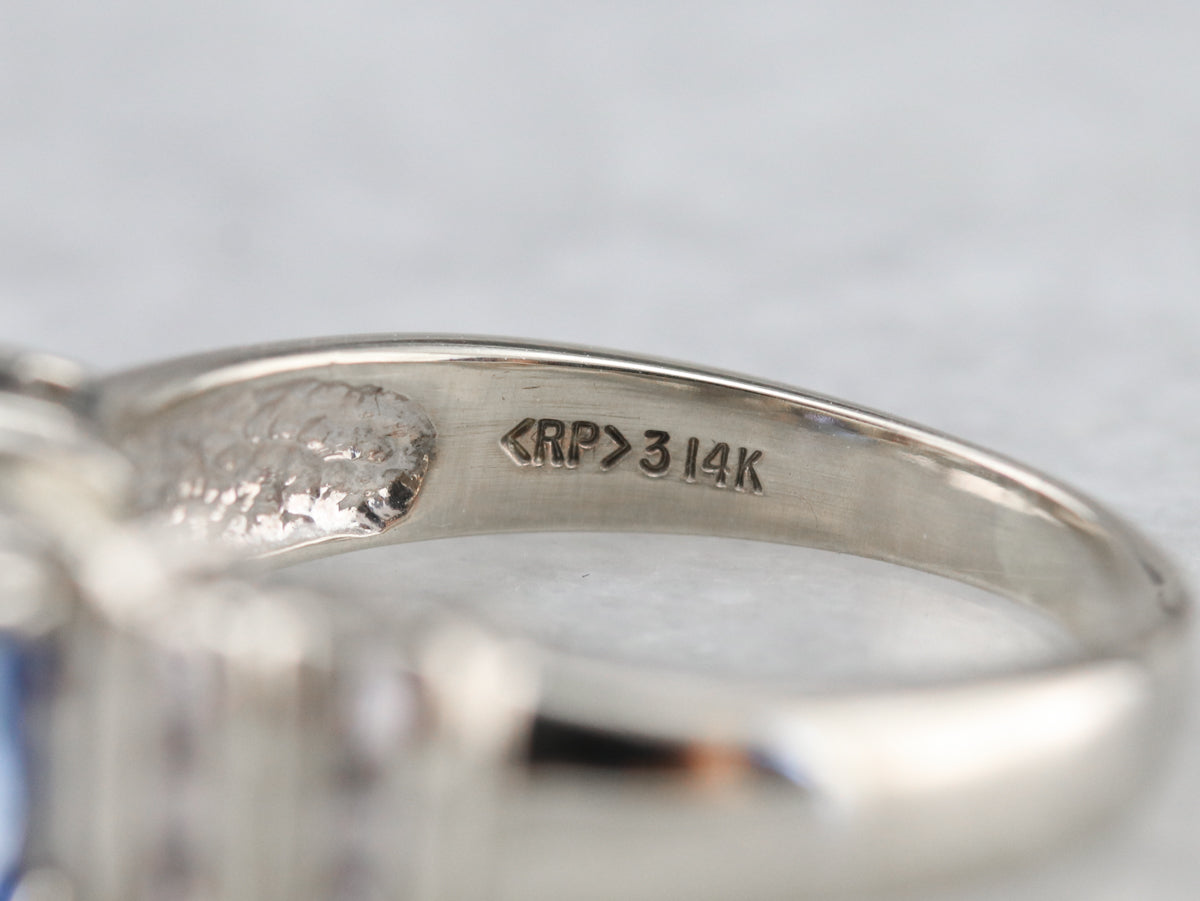 Ceylon Sapphire and Diamond Anniversary Ring