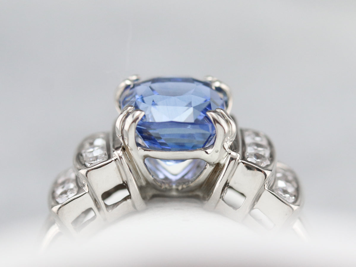 Ceylon Sapphire and Diamond Anniversary Ring