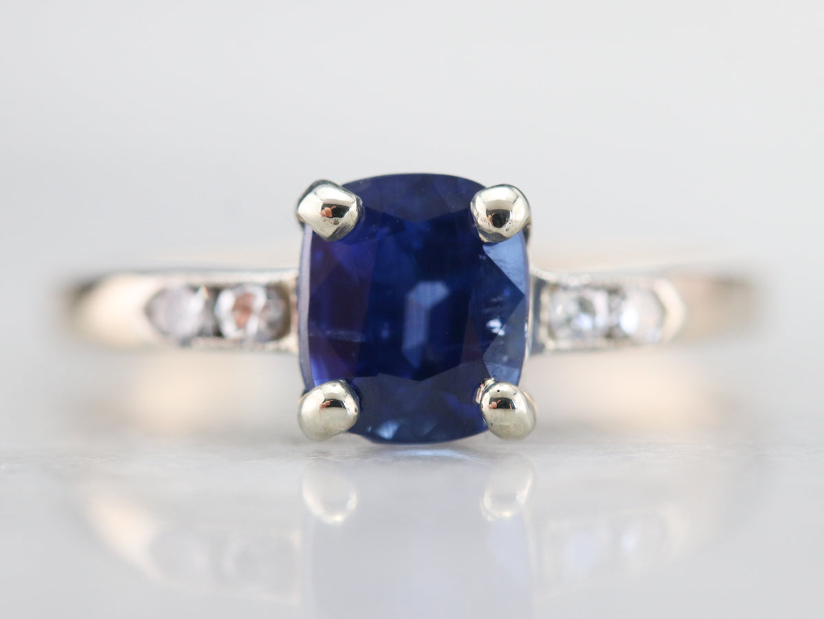 Retro Era Sapphire and Diamond Ring