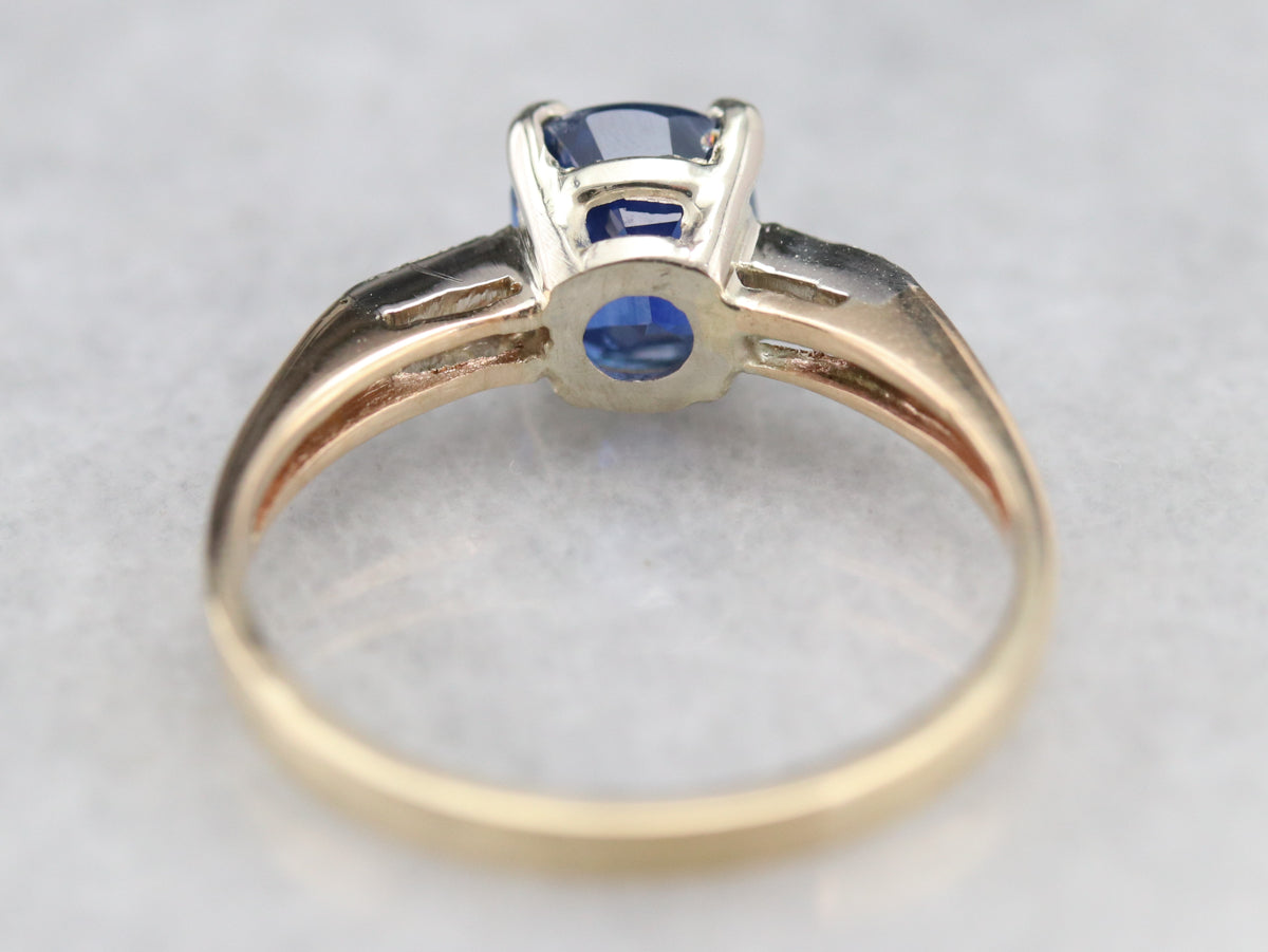Retro Era Sapphire and Diamond Ring