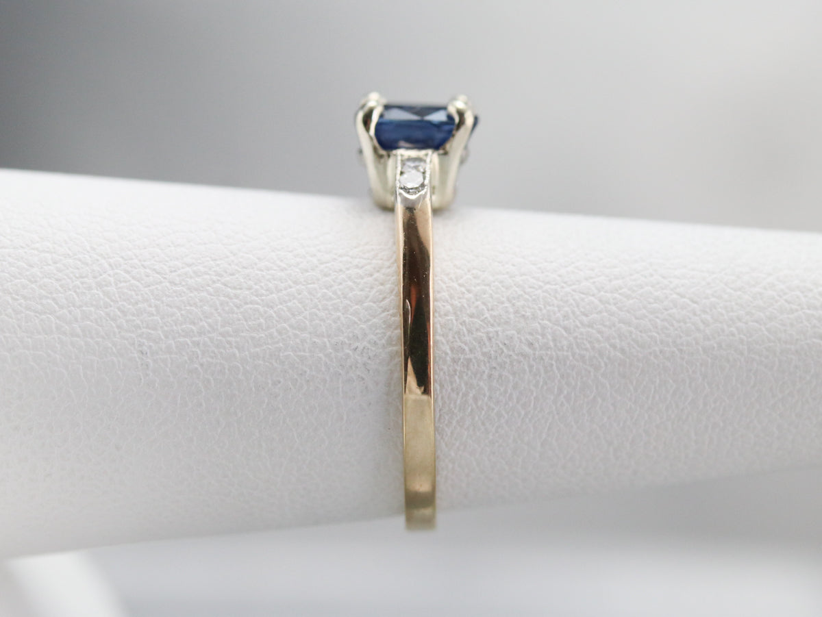 Retro Era Sapphire and Diamond Ring
