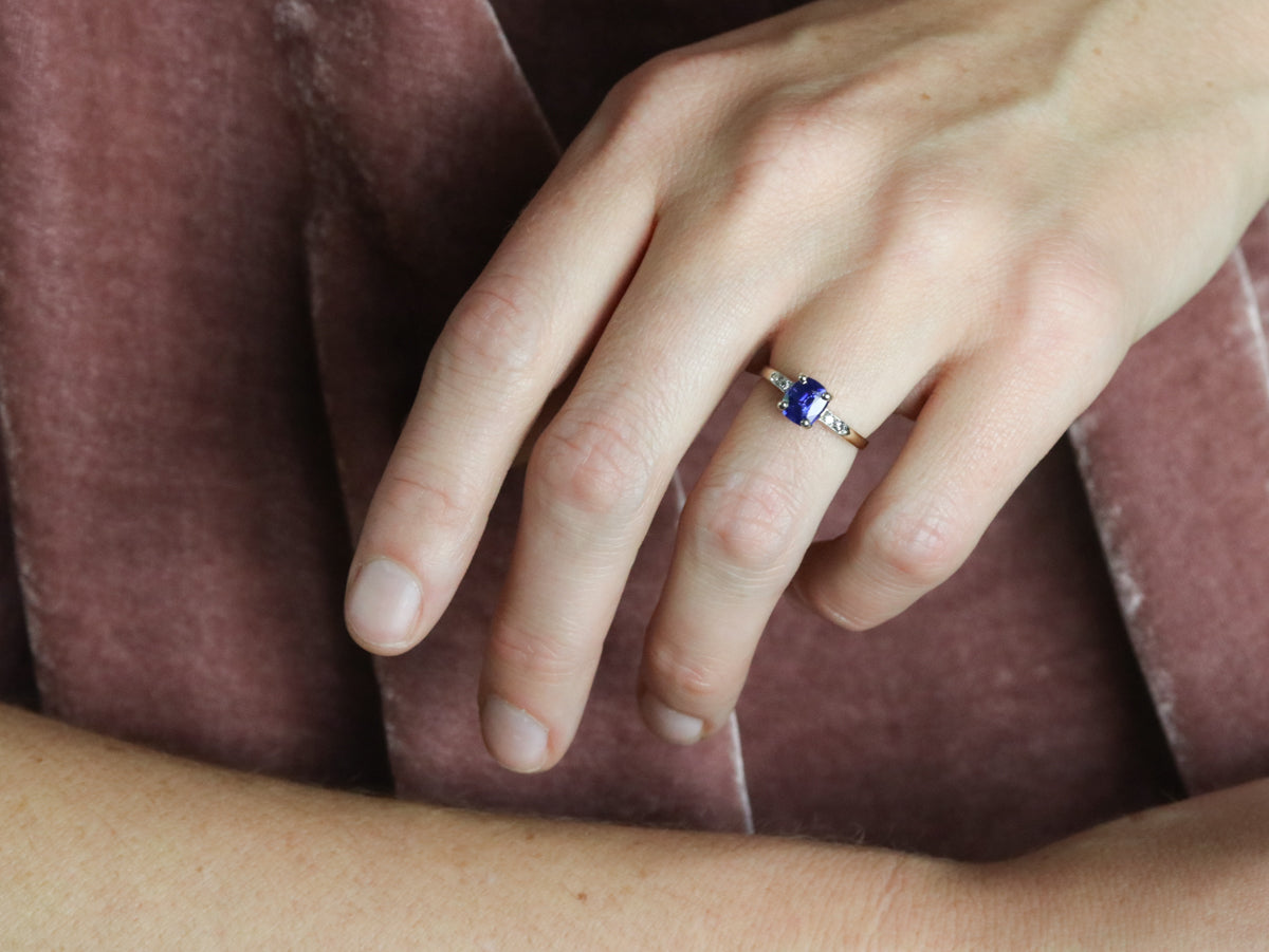 Retro Era Sapphire and Diamond Ring