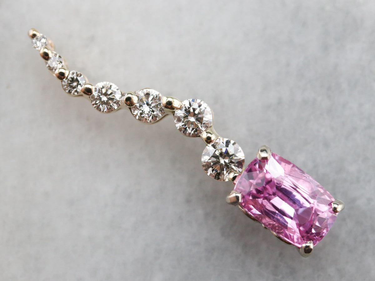 Pink Sapphire and Diamond Pendant