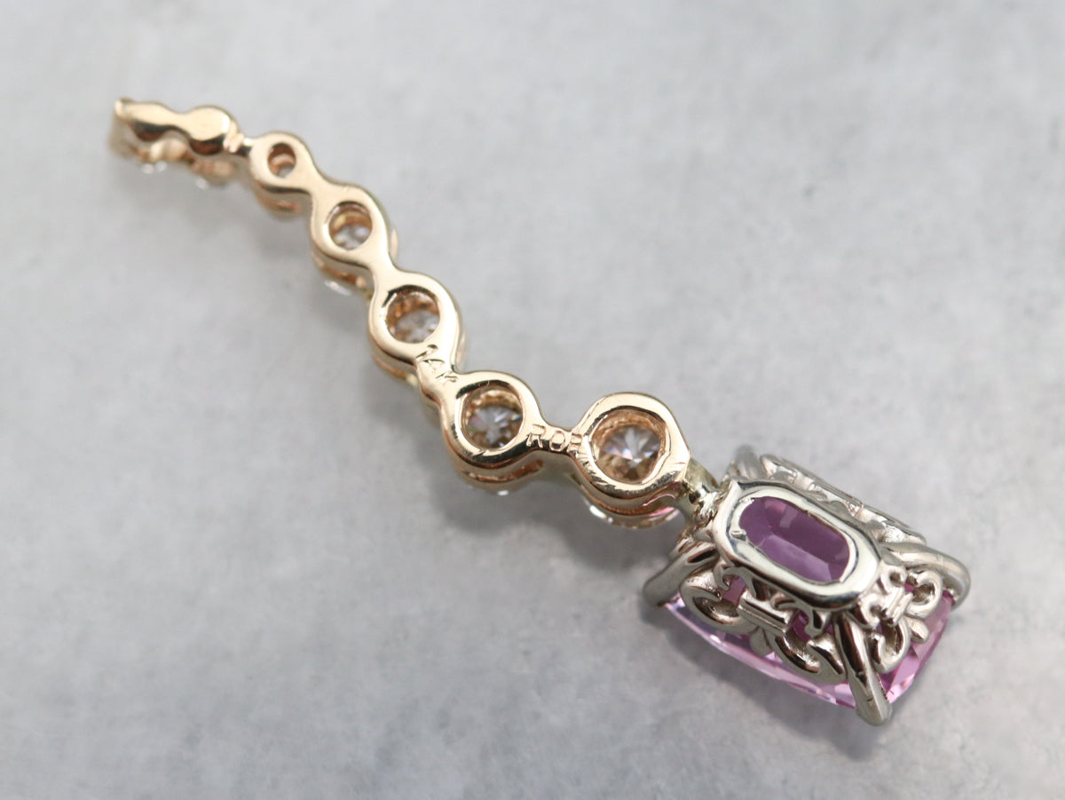 Pink Sapphire and Diamond Pendant