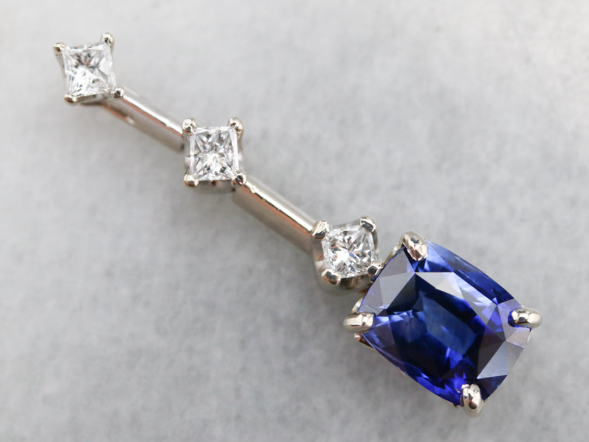 Sapphire and Diamond Drop Pendant