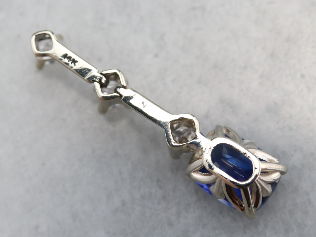 Sapphire and Diamond Drop Pendant