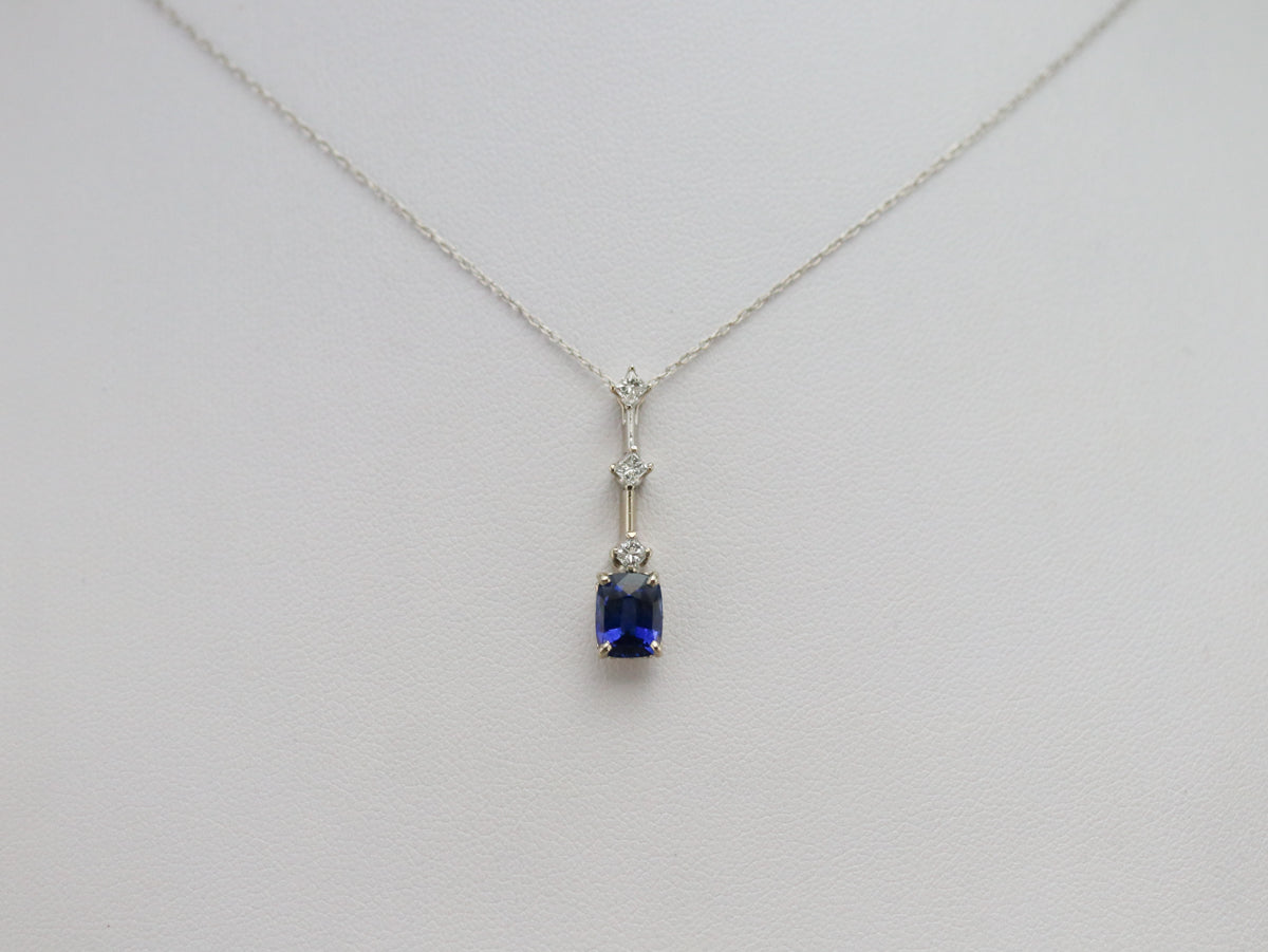 Sapphire and Diamond Drop Pendant
