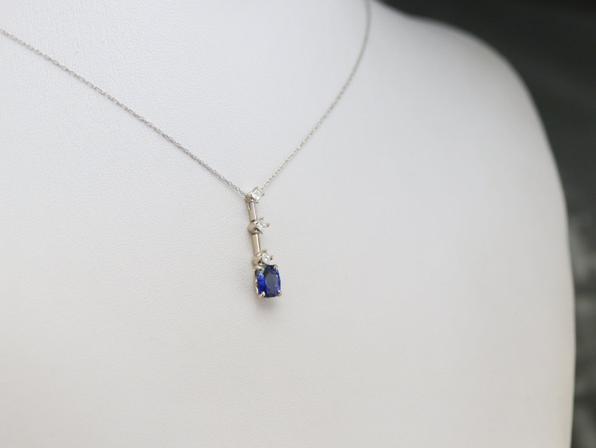 Sapphire and Diamond Drop Pendant