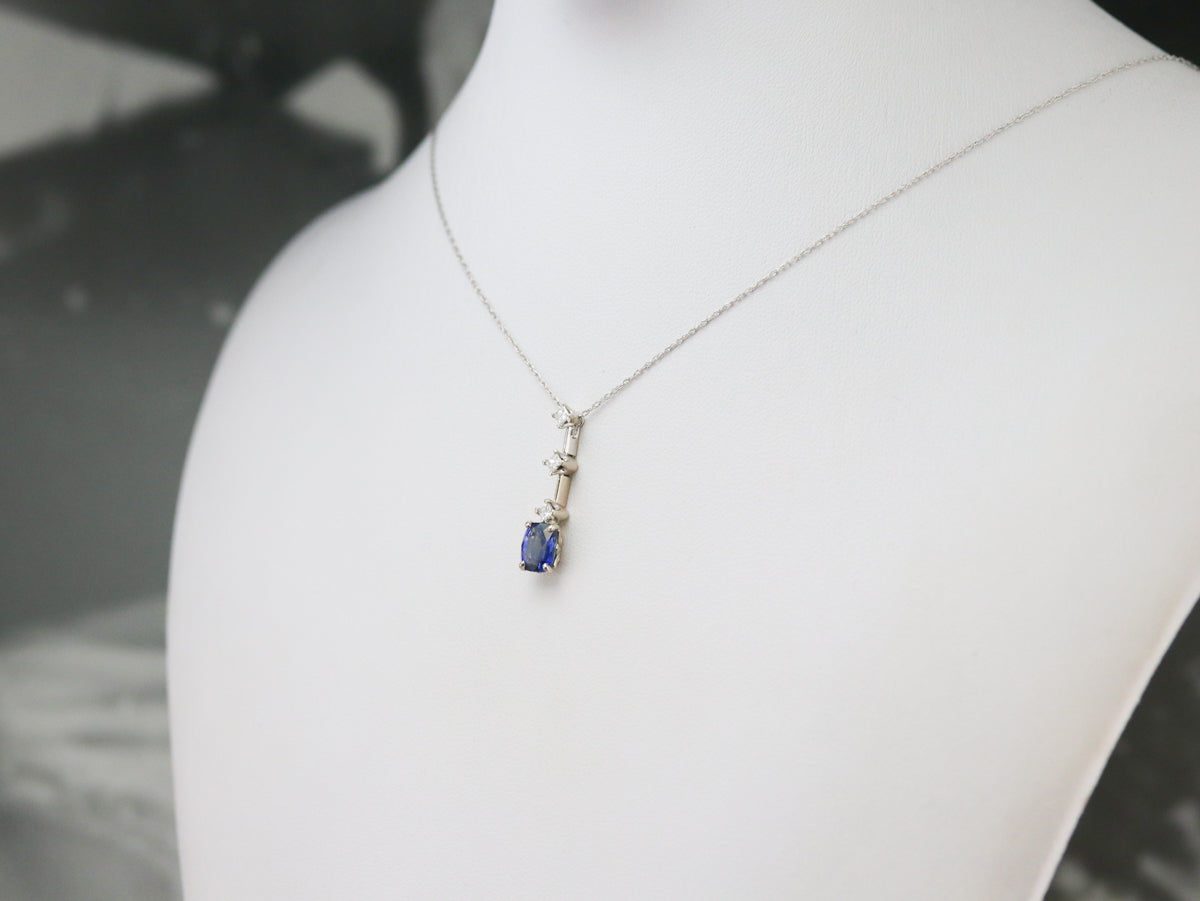 Sapphire and Diamond Drop Pendant