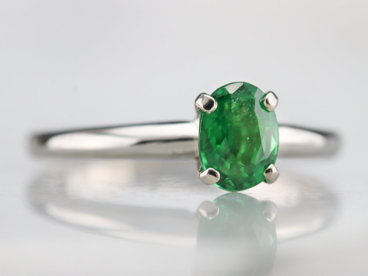 Tsavorite Garnet Solitaire Ring