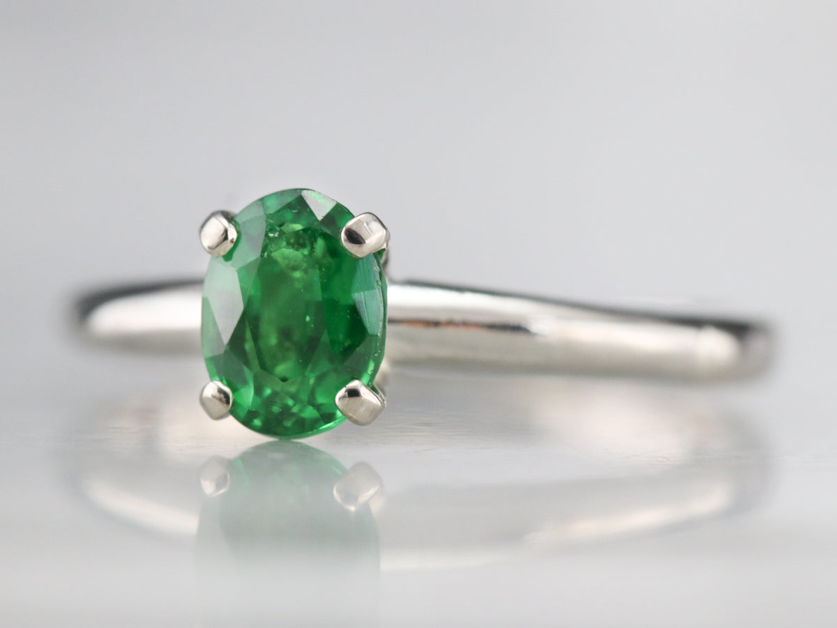 Tsavorite Garnet Solitaire Ring