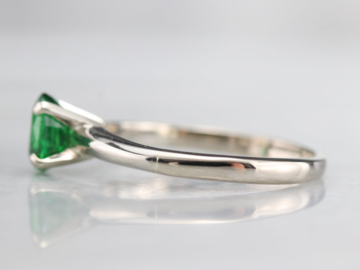 Tsavorite Garnet Solitaire Ring