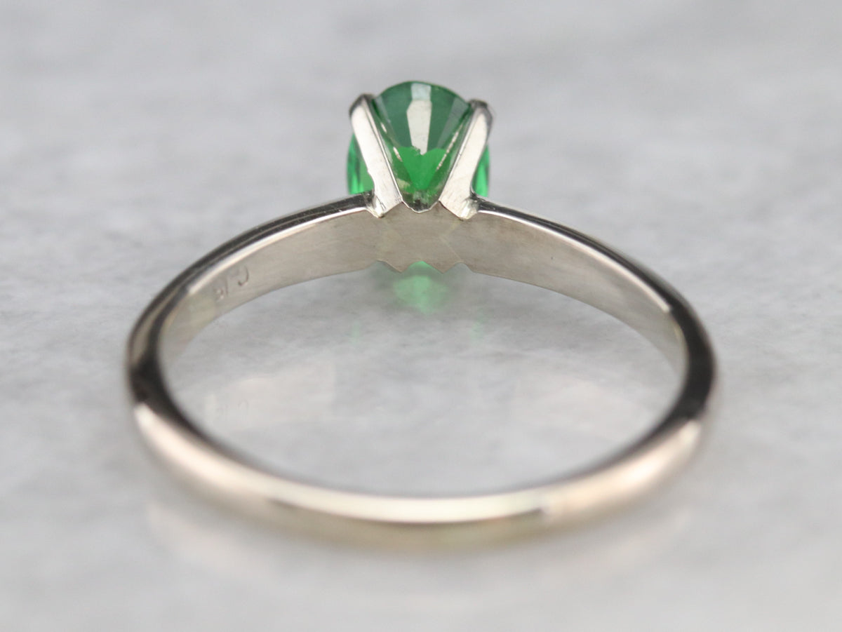 Tsavorite Garnet Solitaire Ring