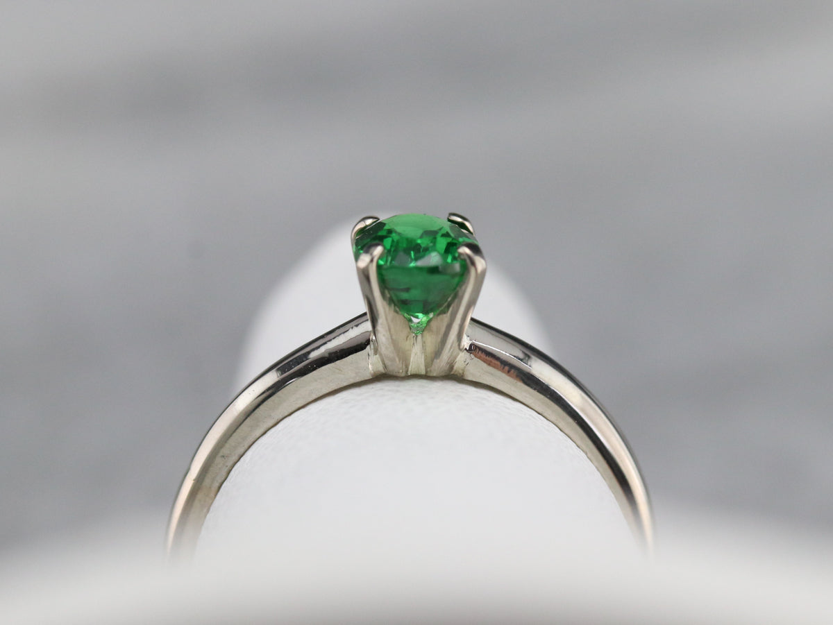 Tsavorite Garnet Solitaire Ring