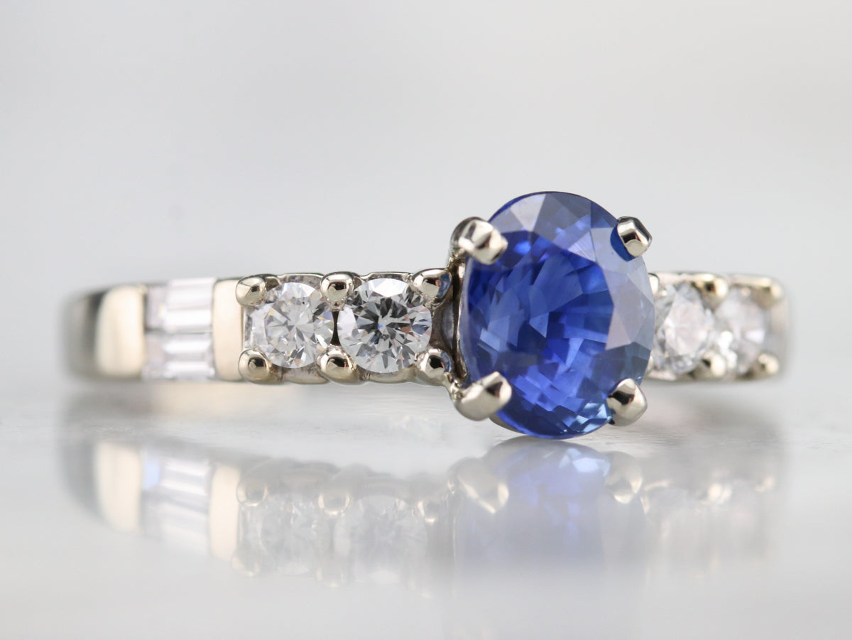 Sapphire and Diamond Engagement Ring