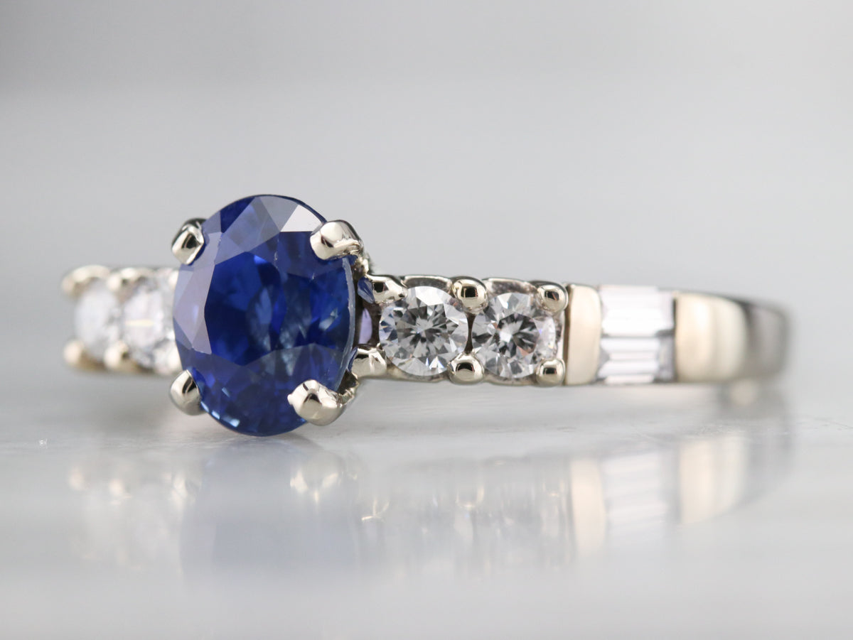 Sapphire and Diamond Engagement Ring