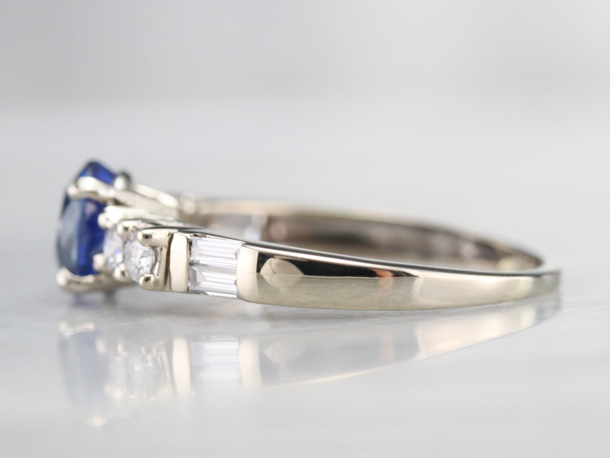 Sapphire and Diamond Engagement Ring