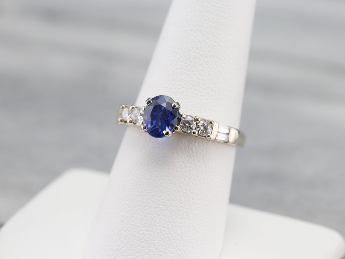 Sapphire and Diamond Engagement Ring