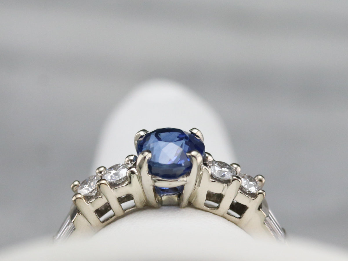 Sapphire and Diamond Engagement Ring