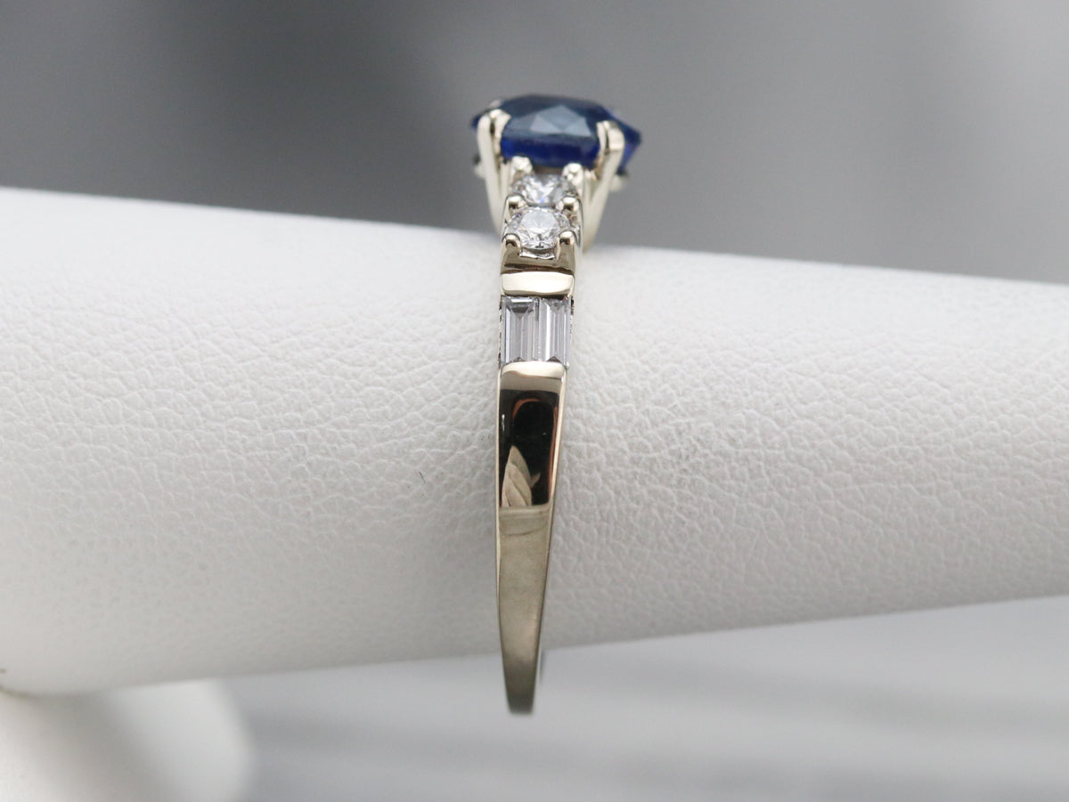 Sapphire and Diamond Engagement Ring