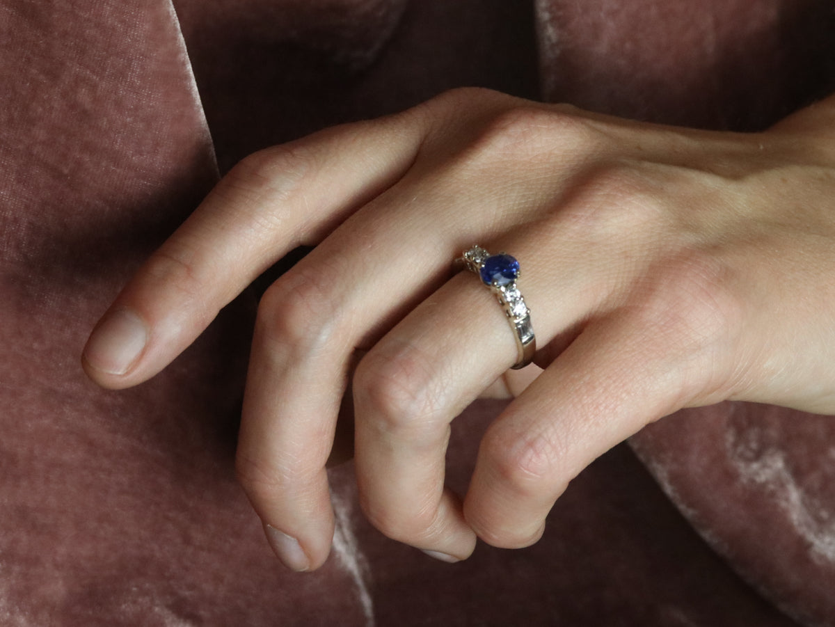 Sapphire and Diamond Engagement Ring