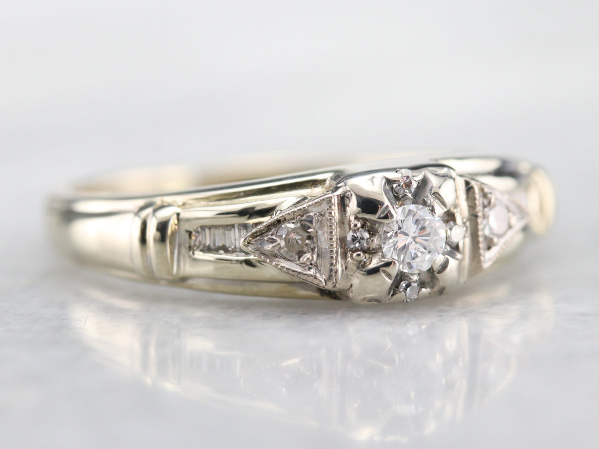White Gold Diamond Engagement Ring