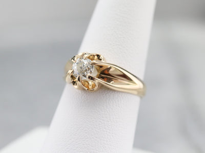 Old Mine Cut Diamond Solitaire Ring