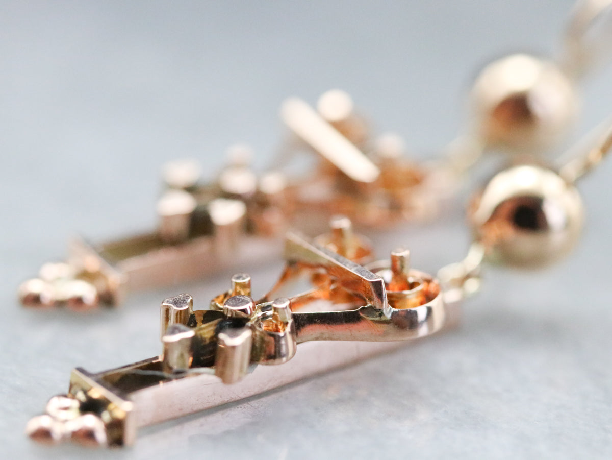 Upcycled Gold Victorian Drop Earrings