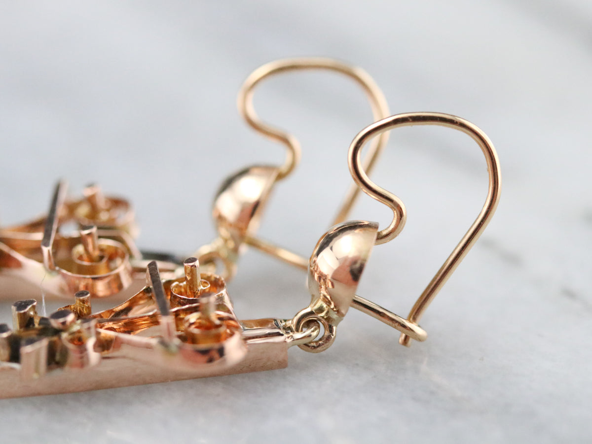 Upcycled Gold Victorian Drop Earrings