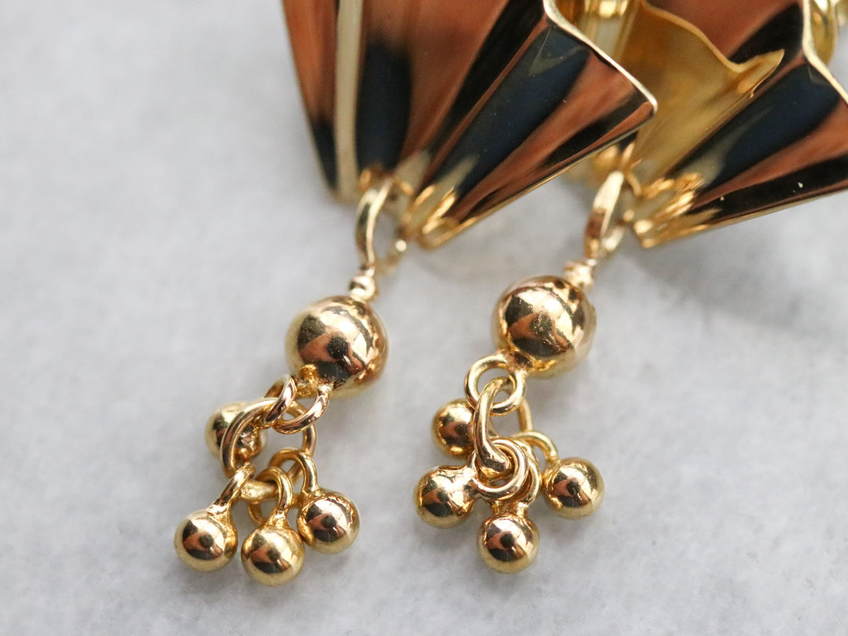 Fine Yellow Gold Tassel Drop Earrings