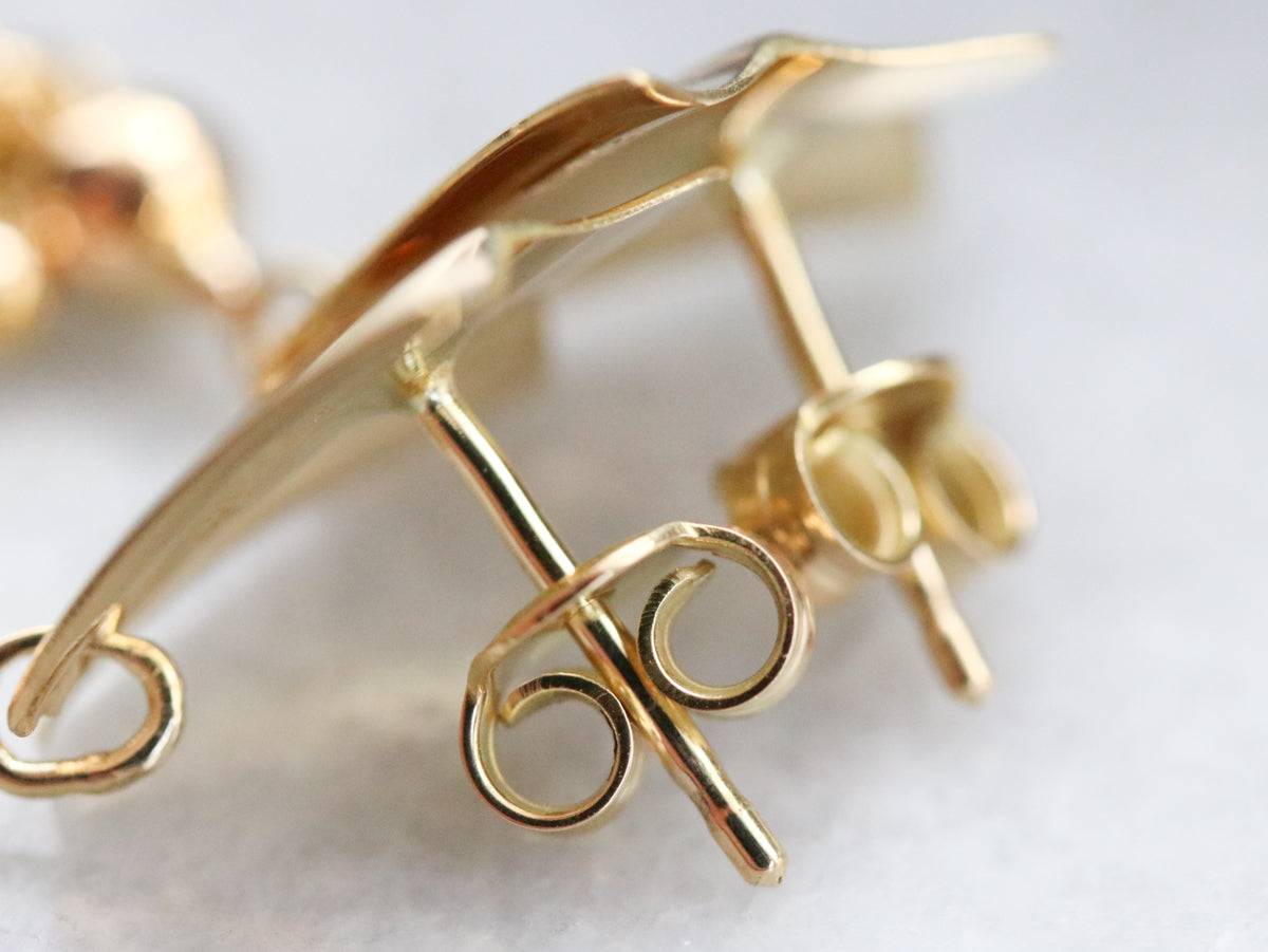 Fine Yellow Gold Tassel Drop Earrings