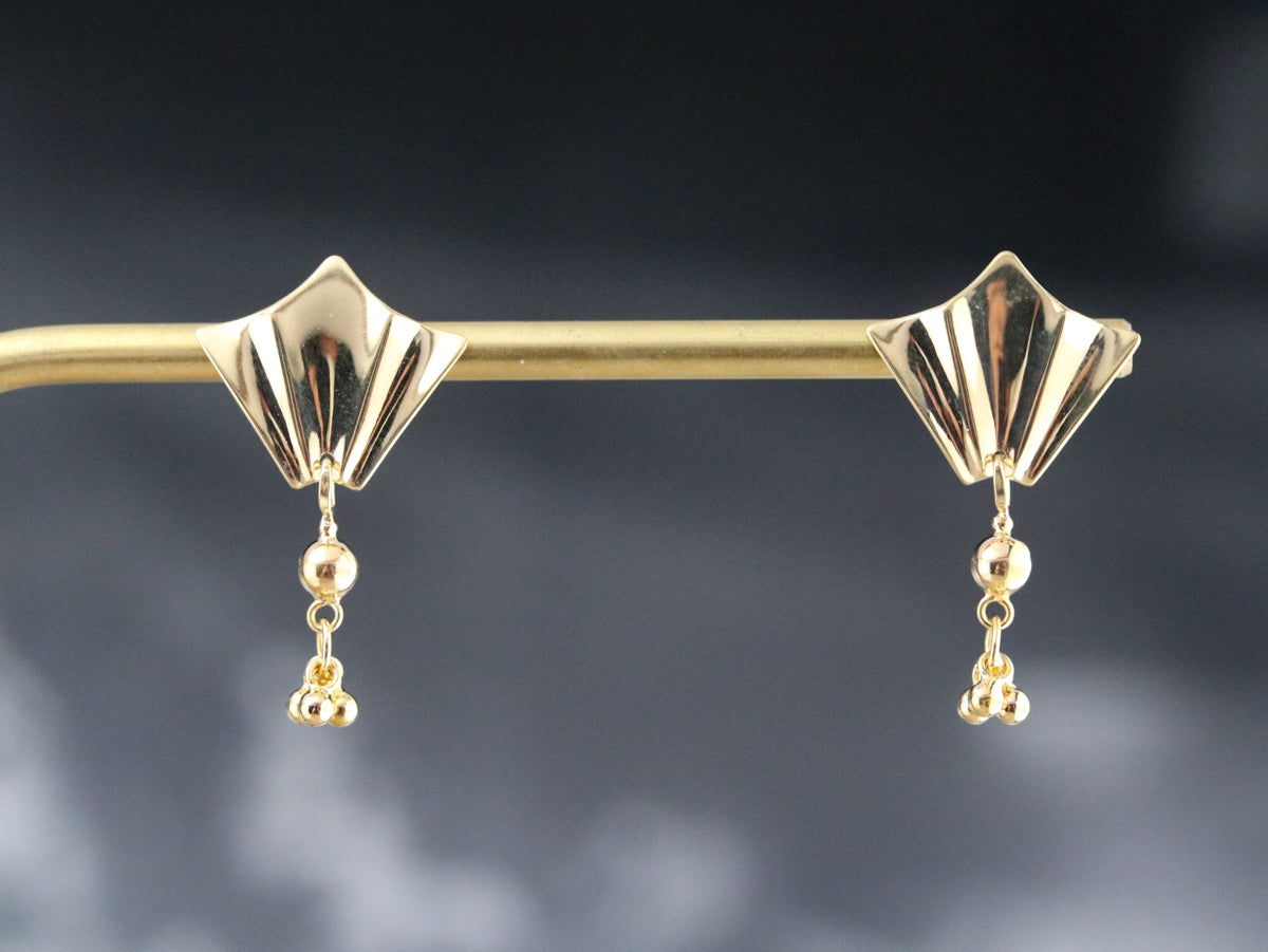 Fine Yellow Gold Tassel Drop Earrings