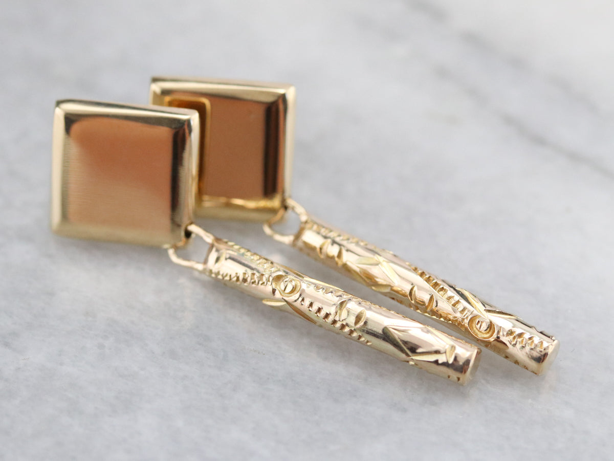 Geometric Gold Drop Earrings