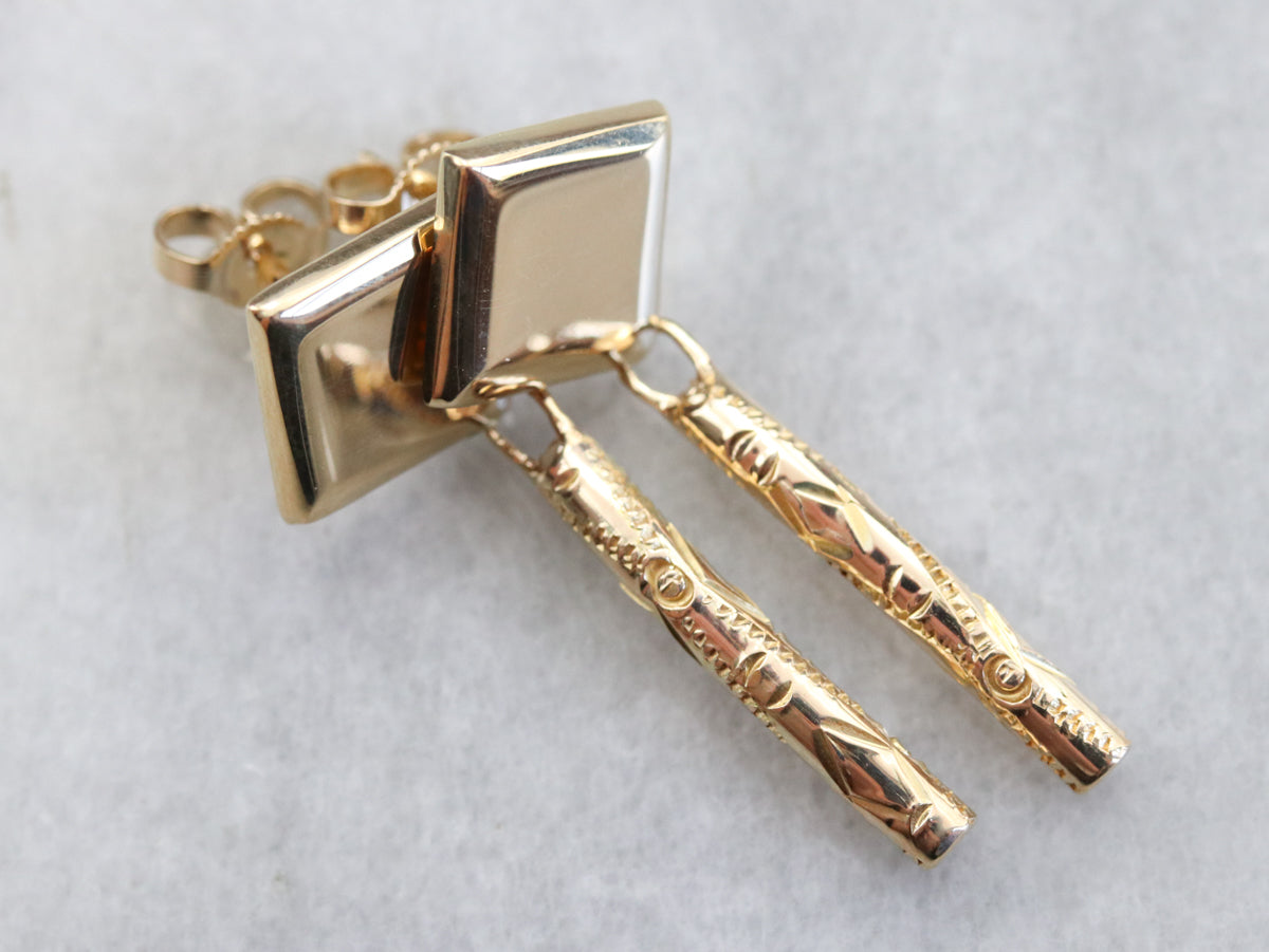 Geometric Gold Drop Earrings