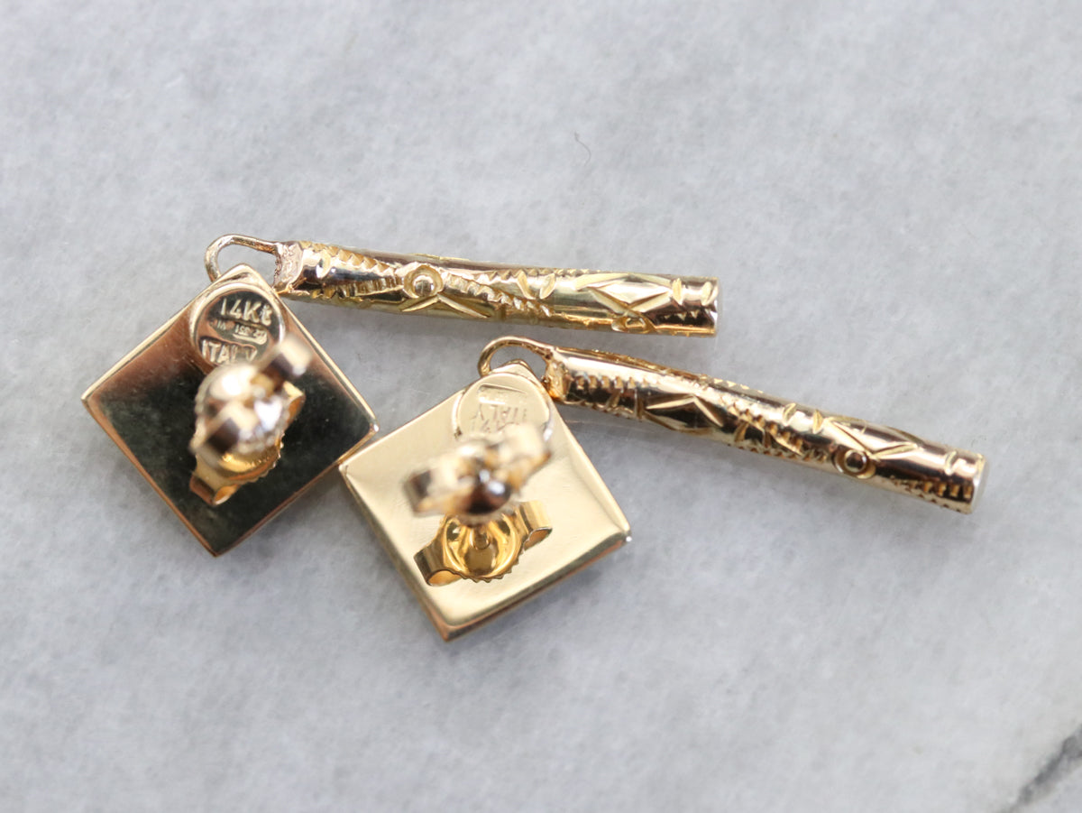 Geometric Gold Drop Earrings